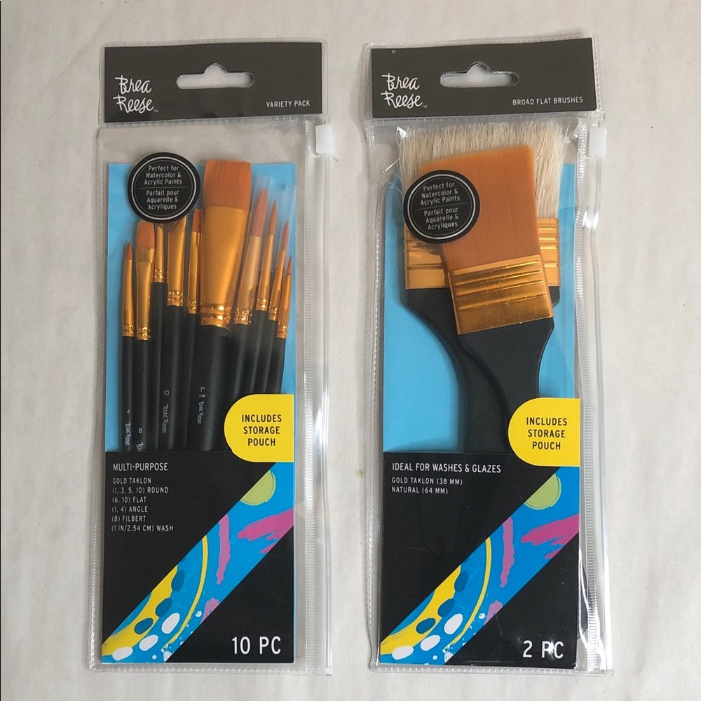 BREA REESE Variety of Art Paint Brushes - Two Packs